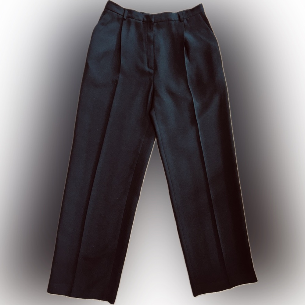 NWT Jones Wear SZ 12 black single pleat trousers w/2 front pockets/waist 32” - Picture 2 of 4